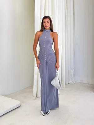 Rochie maxi Zaira, Gri