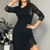 Rochie midi Victoria, Negru