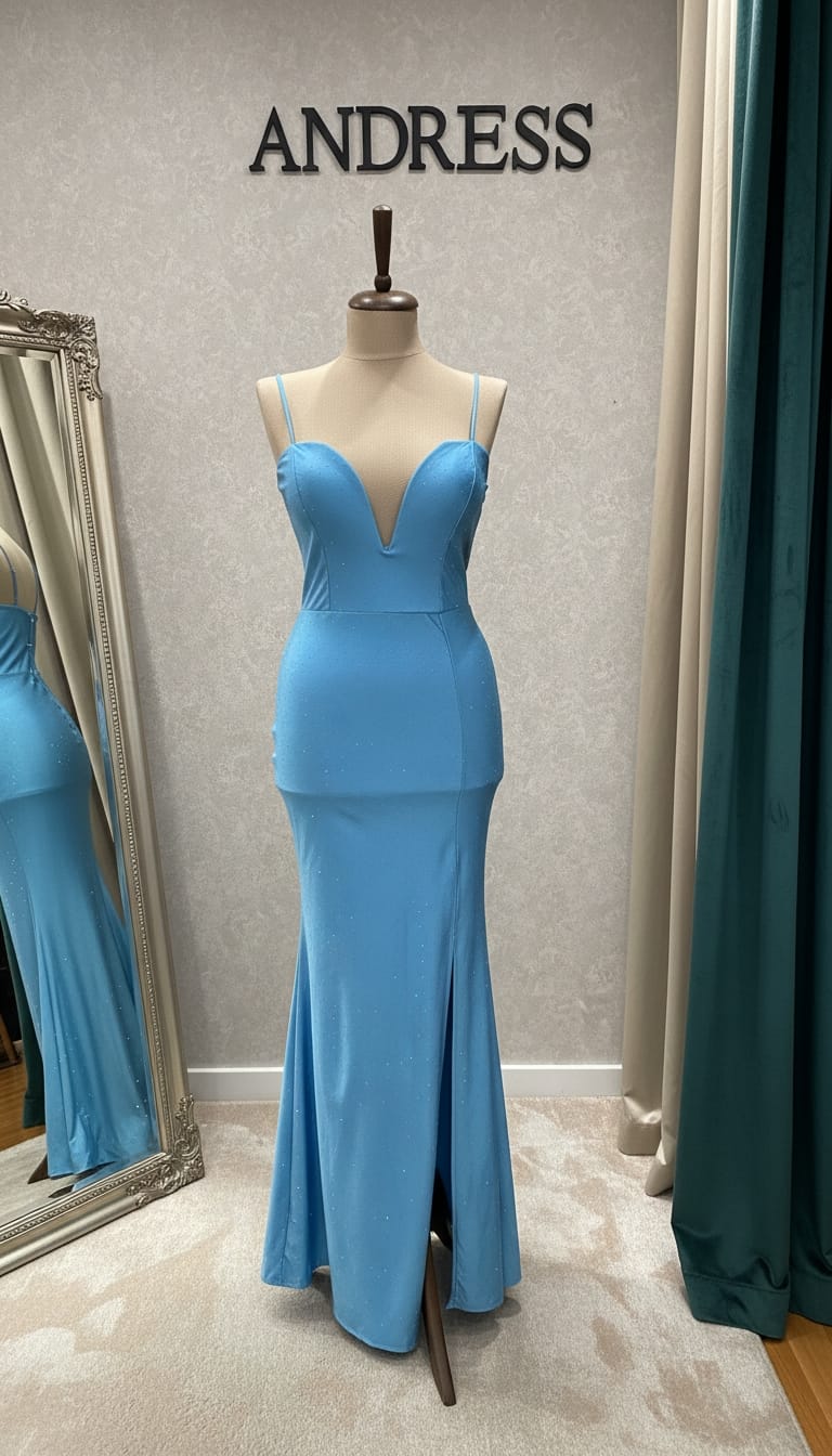 Rochie maxi Teo, Albastru