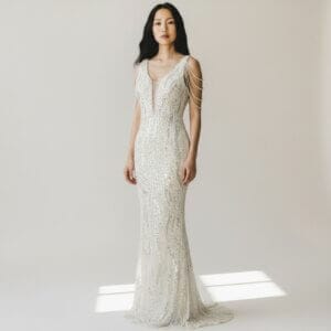 Rochie maxi Glam Goddess, Argintiu