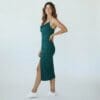 Rochie midi Fely, Verde turcoaz