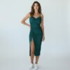 Rochie midi Fely, Verde turcoaz