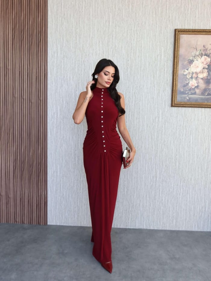 Rochie maxi Zaira, Burgundy