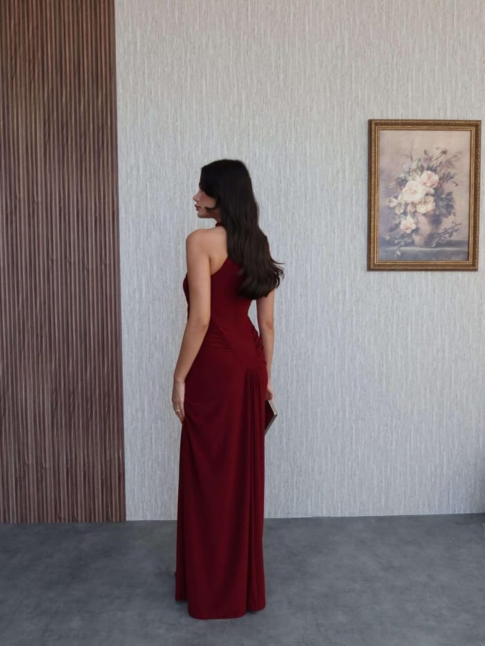 Rochie maxi Zaira, Burgundy