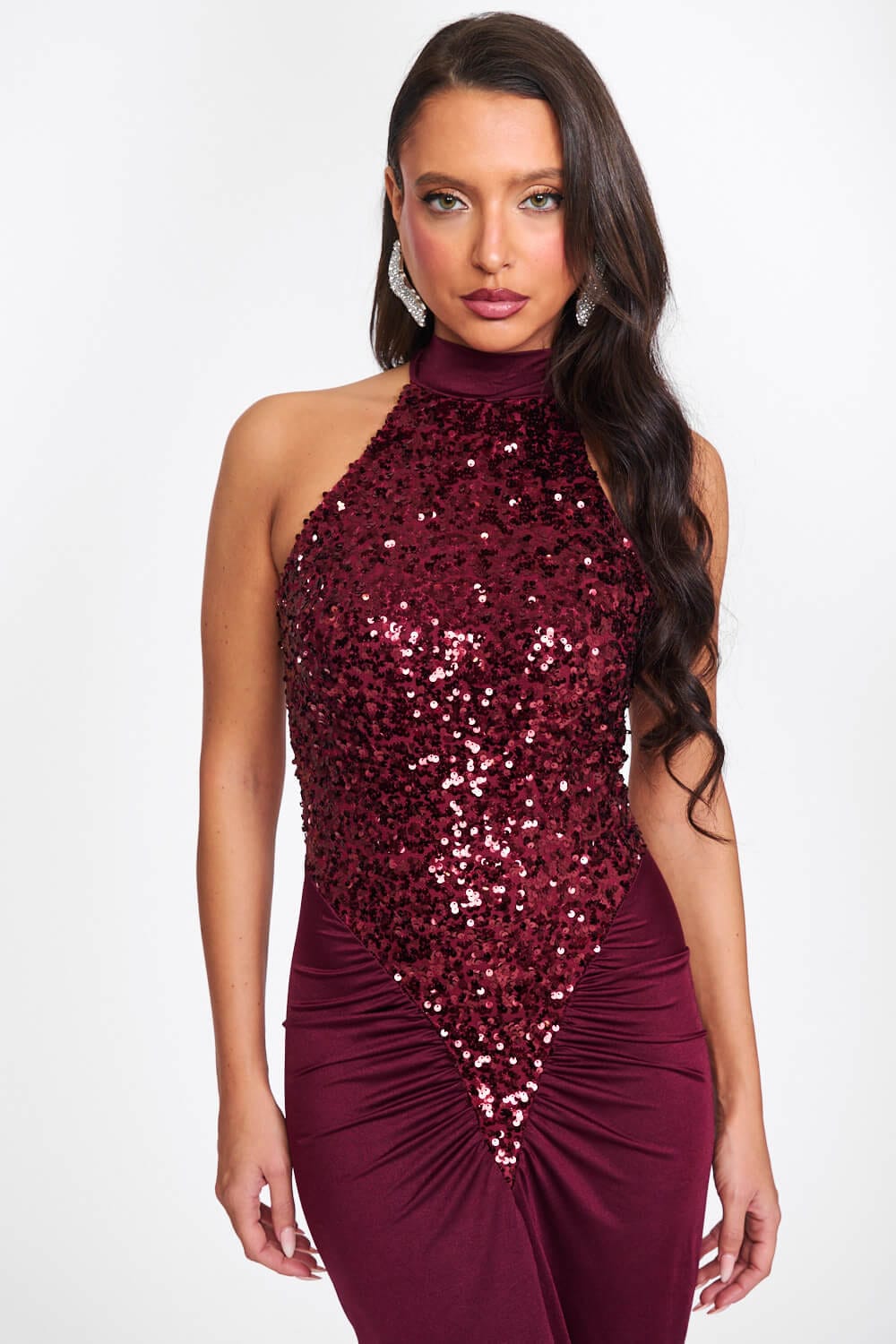 Rochie maxi Raisa, Burgundy