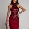 Rochie maxi Raisa, Rosu