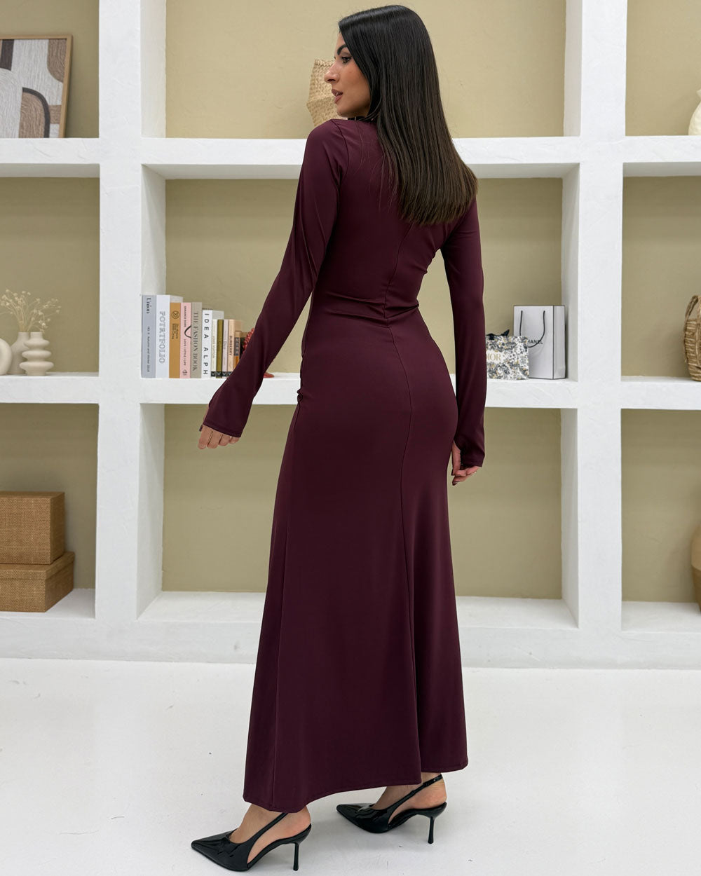Rochie maxi Kendall, Burgundy