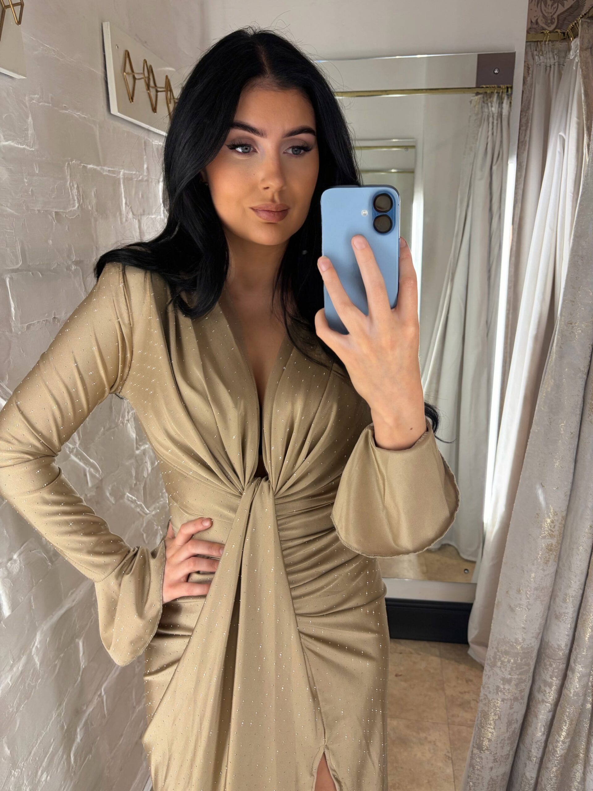 Rochie midi Charlot, Bej