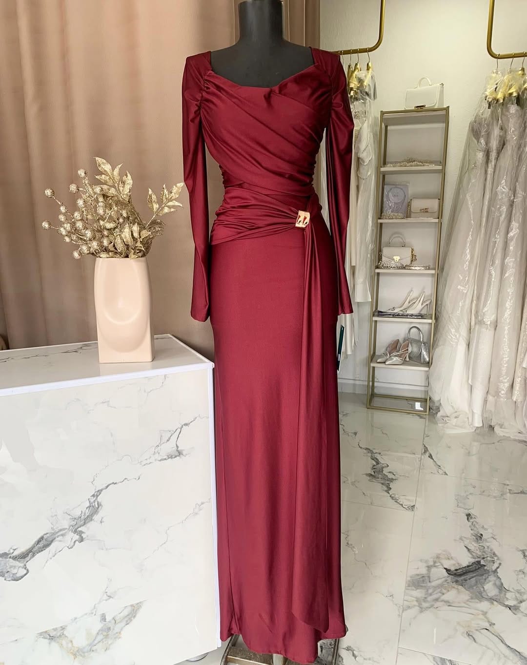 Rochie maxi Charlize, Burgundy