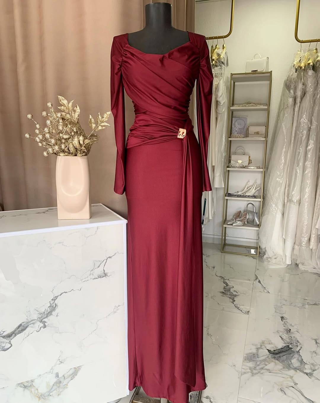 Rochie maxi Charlize, Burgundy