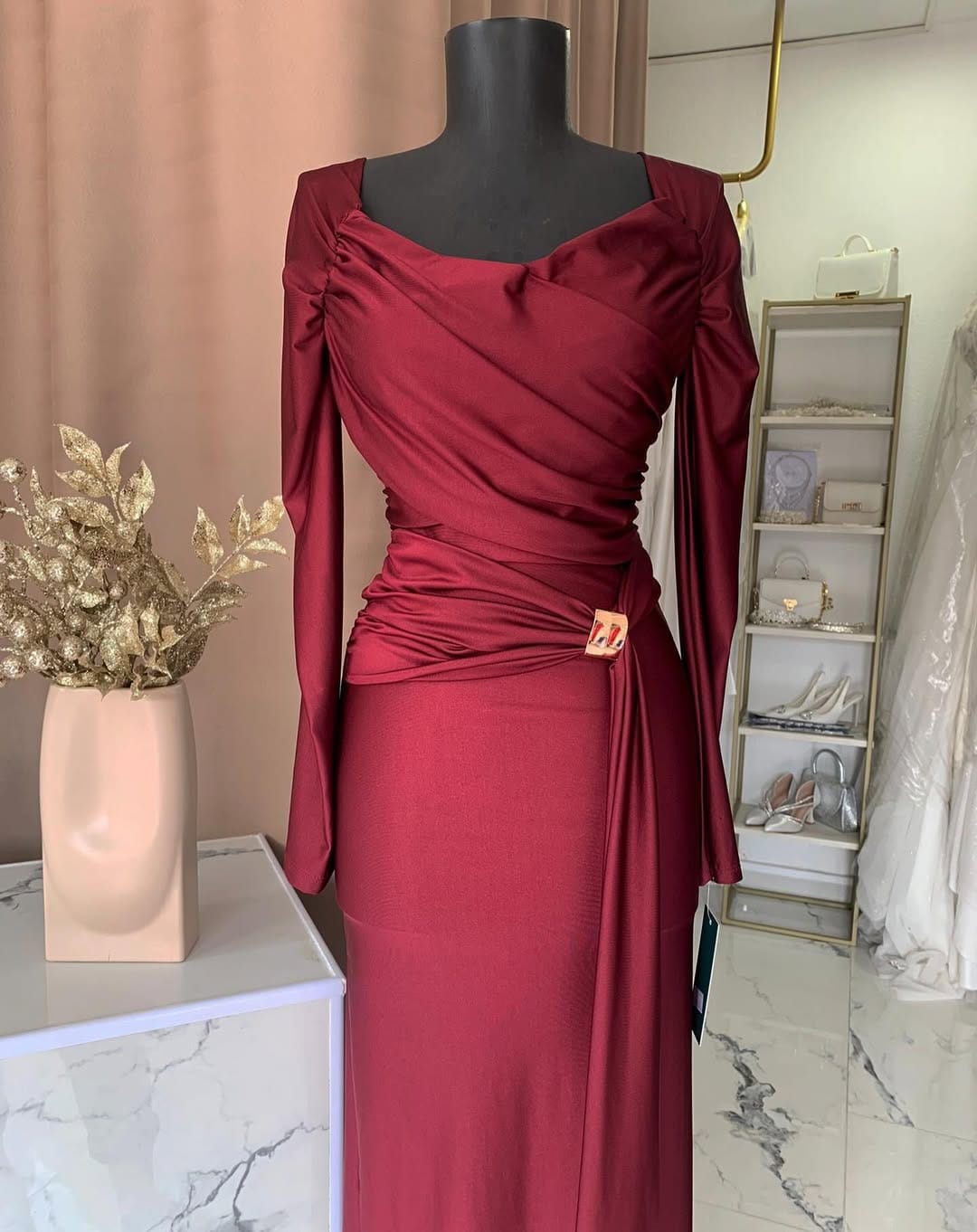 Rochie maxi Charlize, Burgundy