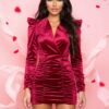 Rochie mini Velvet Iarina, Rosu