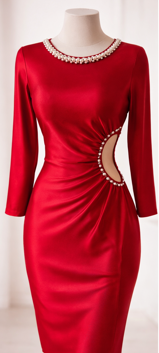 Rochie midi Ariana, Rosu