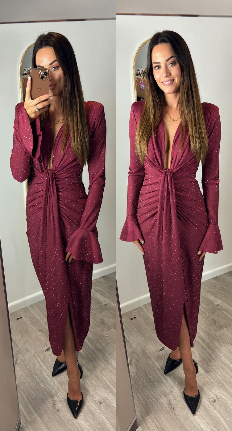 Rochie midi Charlot, Burgundy
