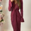 Rochie midi Charlot, Burgundy