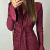 Rochie midi Charlot, Burgundy