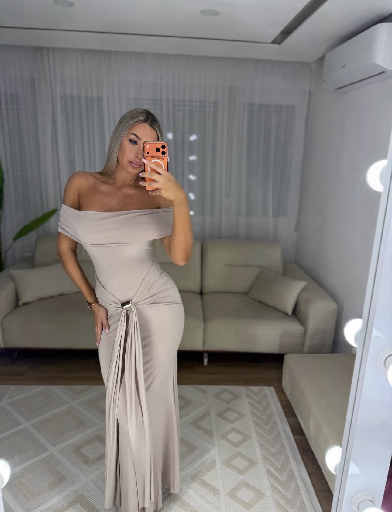 Rochie midi Agatha, Gri