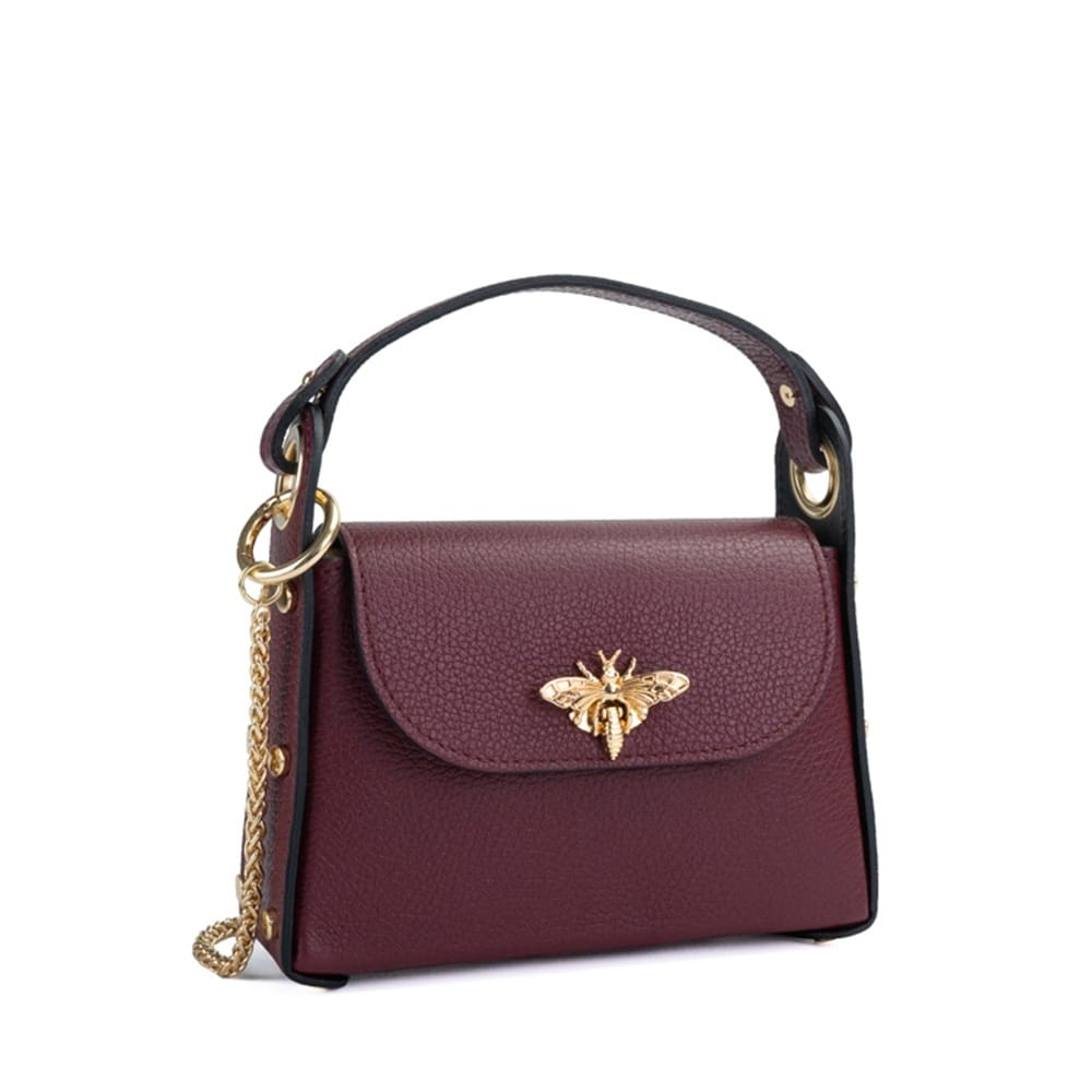 Geanta din piele naturala Tiffany, Bordo