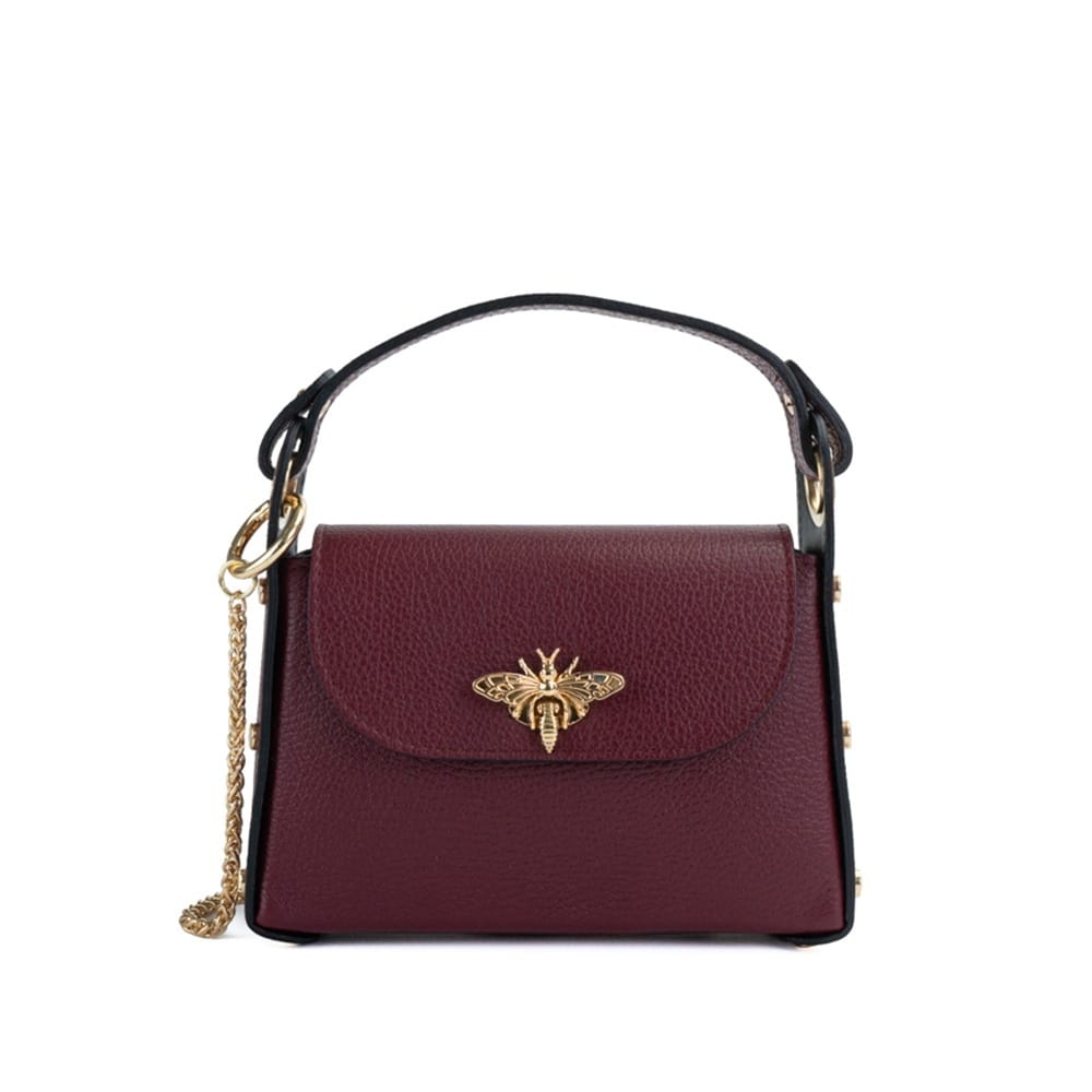 Geanta din piele naturala Tiffany, Bordo