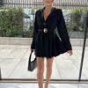 Rochie-Salopeta mini Blake, negru