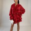 Rochie mini cu pantaloni scurti Elisa, Rosu