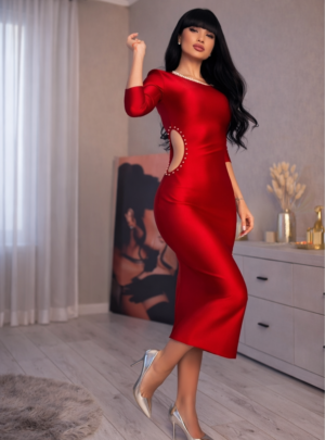 Rochie midi Ariana, Rosu