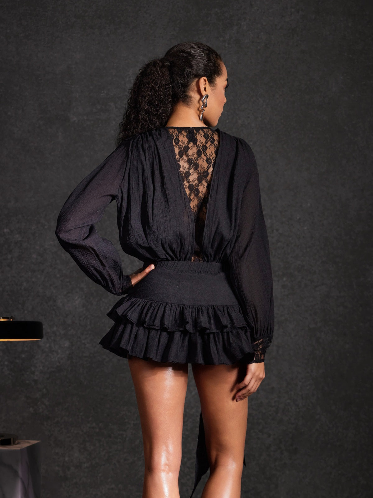 Rochie-Salopeta mini Freya, Negru
