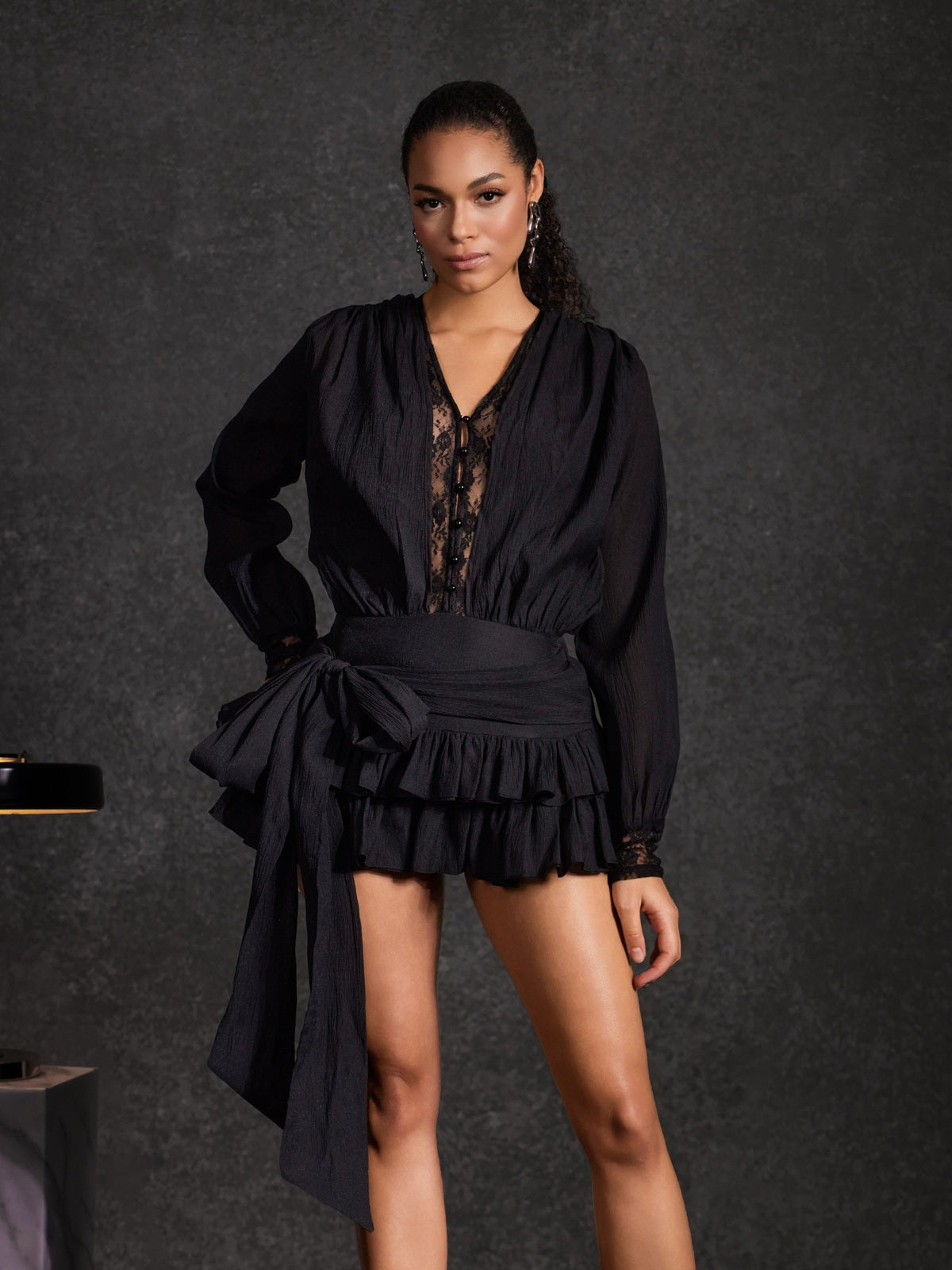 Rochie-Salopeta mini Freya, Negru