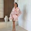 Rochie mini cu pantaloni scurti Elisa, Roz
