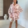 Rochie mini cu pantaloni scurti Elisa, Roz