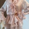 Rochie mini cu pantaloni scurti Elisa, Roz