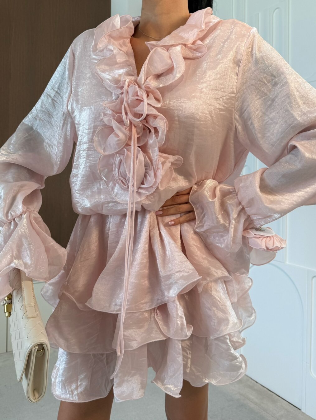 Rochie mini cu pantaloni scurti Elisa, Roz