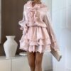 Rochie mini cu pantaloni scurti Elisa, Roz