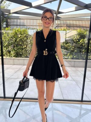 Rochie-Salopeta mini Ella, Negru
