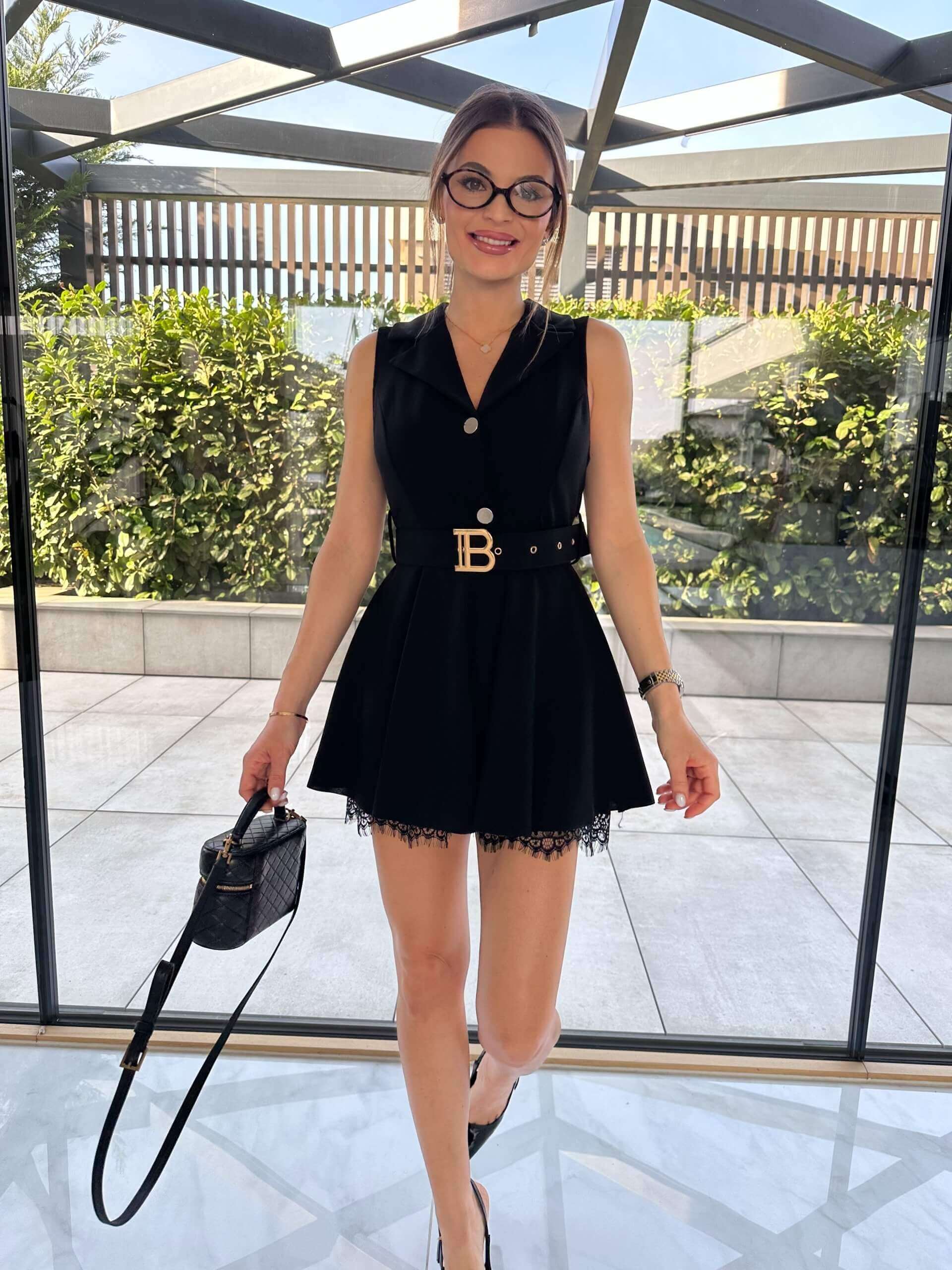 Rochie-Salopeta mini Ella, Negru