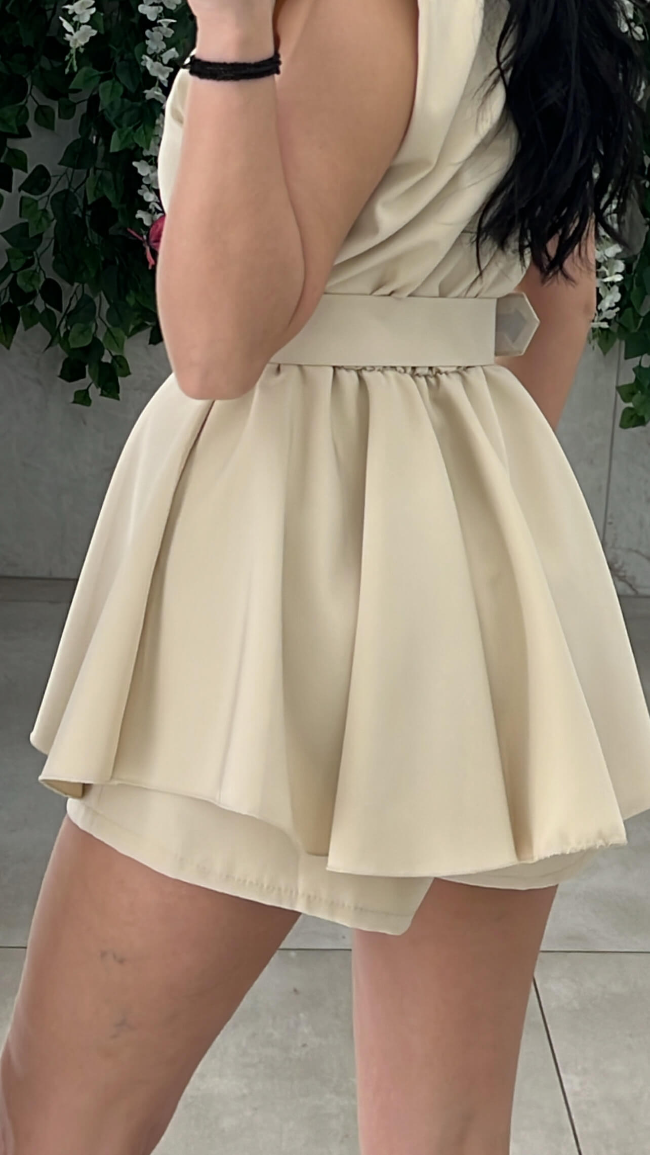 Rochie-Salopeta mini Terry, Crem