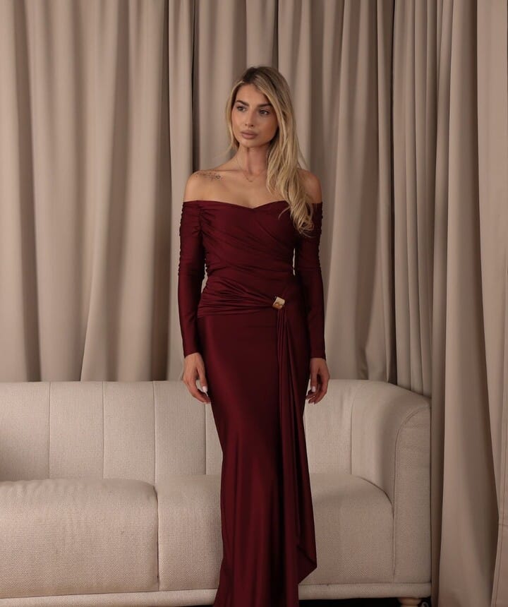 Rochie maxi Charlize, Burgundy