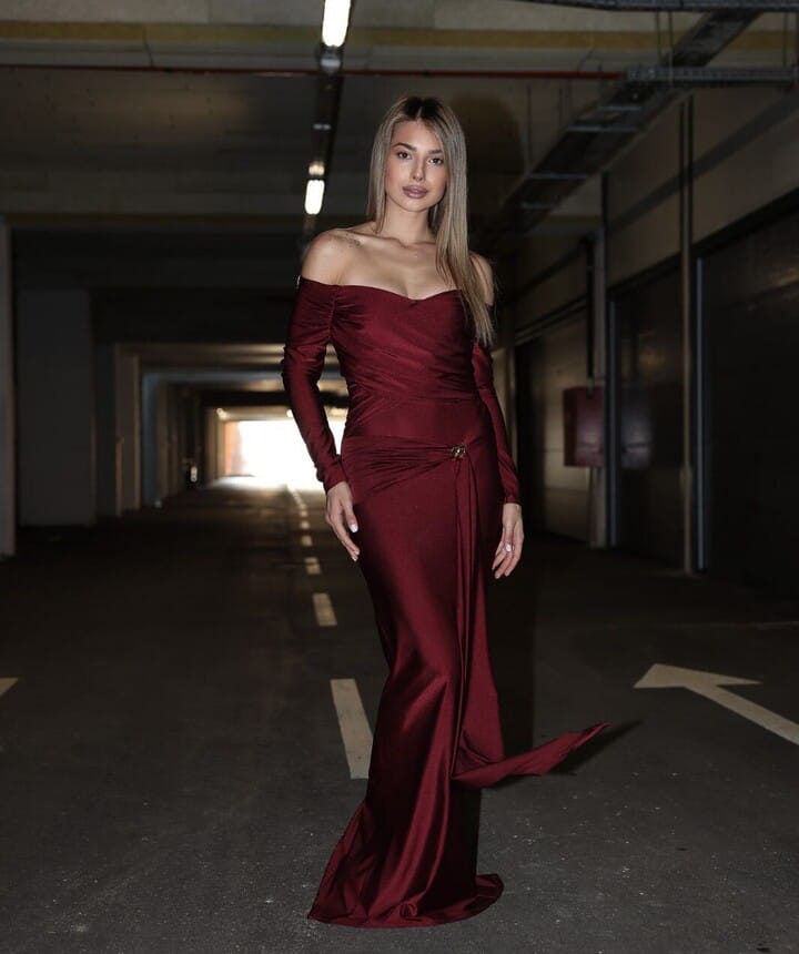 Rochie maxi Charlize, Burgundy